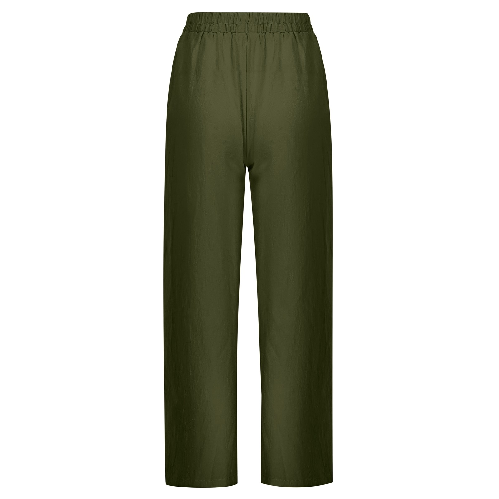 thumbnail image 5 of Pantalones elásticos de lino de cintura alta para mujer, informales: pantalones ligeros de verano para hacer ejercicio, 5 of 8